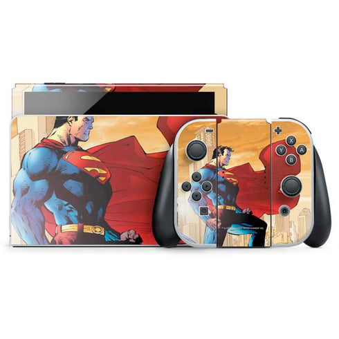 DC Comics Superman For Tomorrow Cover Art by Jim Lee Nintendo Switch OLED (2021) Skin